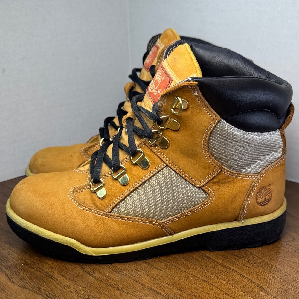 Timberland 6" 6-inch Leather Field Boots, Wheat Nubuck, Youth Boys sz 6